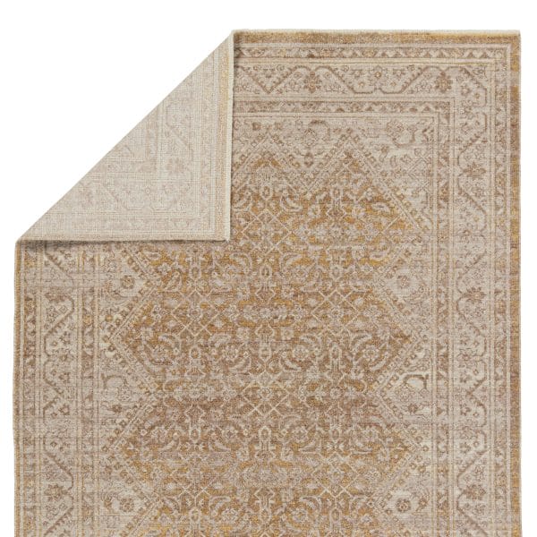 Vibe by  Harriet Medallion Gold/ Light Gray Area Rug (4'X5'2")