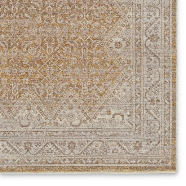 Vibe by  Harriet Medallion Gold/ Light Gray Area Rug (4'X5'2")