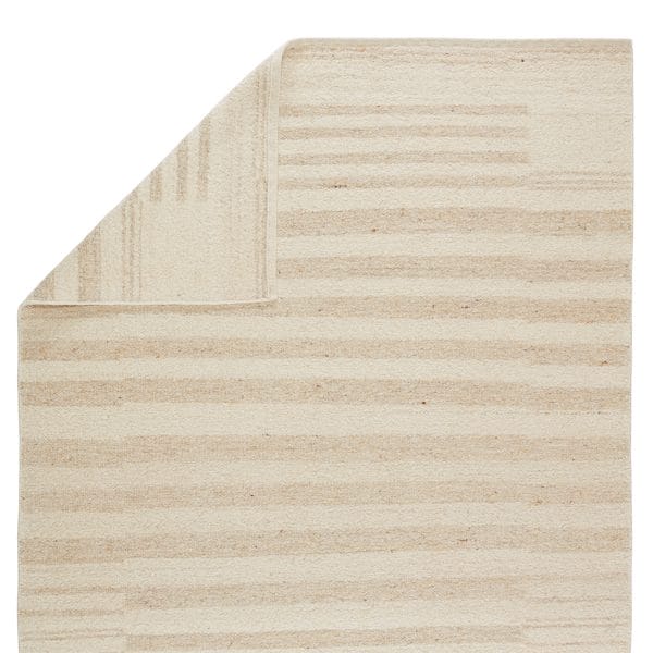 Designer Edit Istar Handmade Striped Cream/ Sand Area Rug (8'X10')