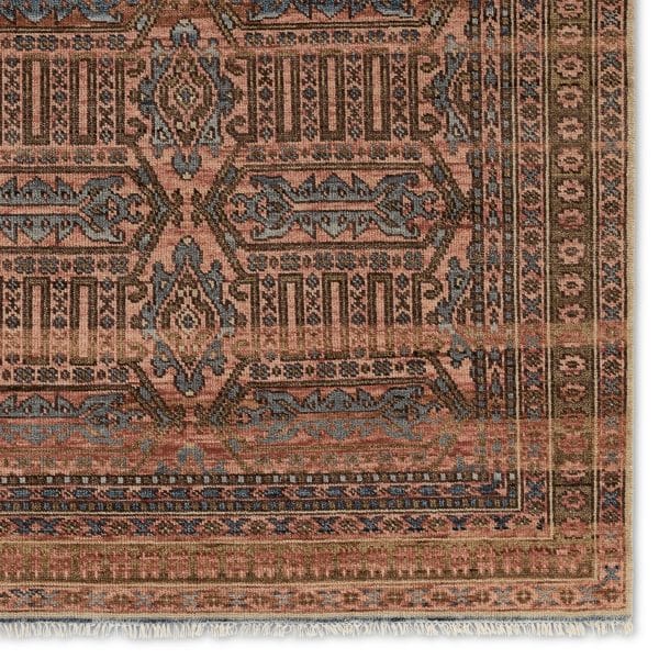 Leone Hand-Knotted Medallion Pink/ Blue Area Rug (5'6"X8')