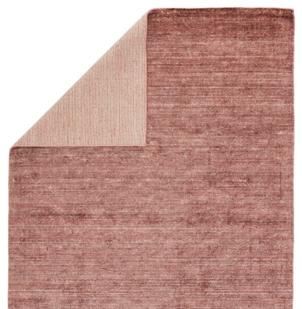 Ardis Handmade Solid Pink/ White Area Rug (5'X8')