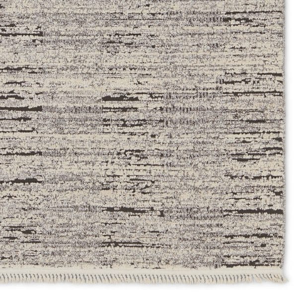 Duna Striped Gray/ Cream Runner Rug (3'X8')