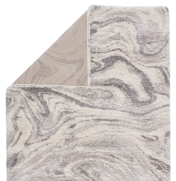 Crescendo Abstract Gray/ Ivory Runner Rug (2'6"X8')