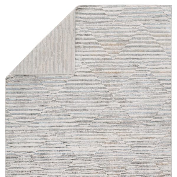 Vibe by  Wilmot Striped Gray/ Light Blue Area Rug (5'3"X8')