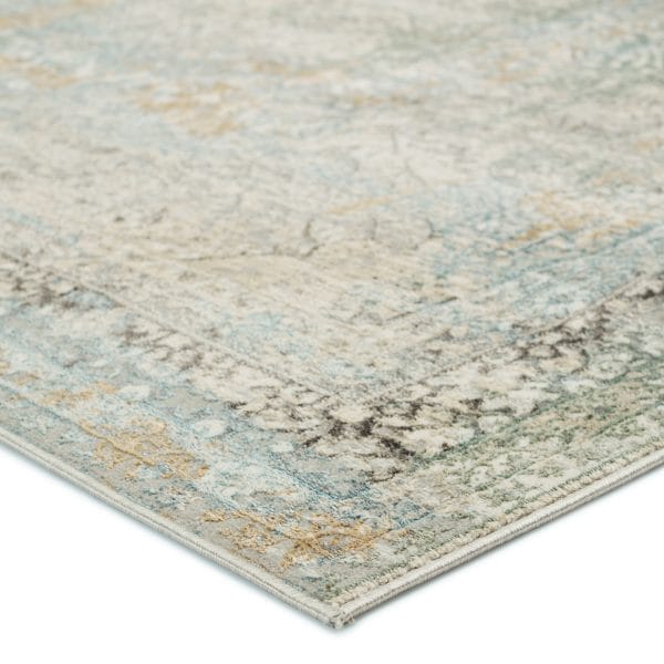 Vibe by  Thayer Medallion Green/ Light Gray Area Rug (5'3"X8')