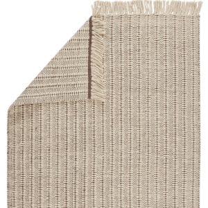 Poise Handwoven Solid Cream/ Taupe Area Rug (5'X8')