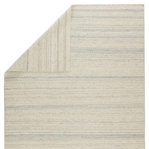 Culver Handmade Striped Light Gray/ Cream Area Rug (5'X8')