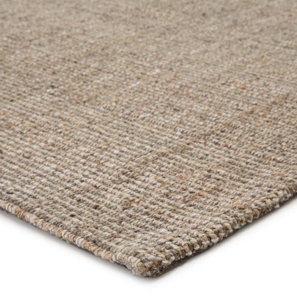 Sutton Natural Solid Tan/ Black Area Rug (6'X9')