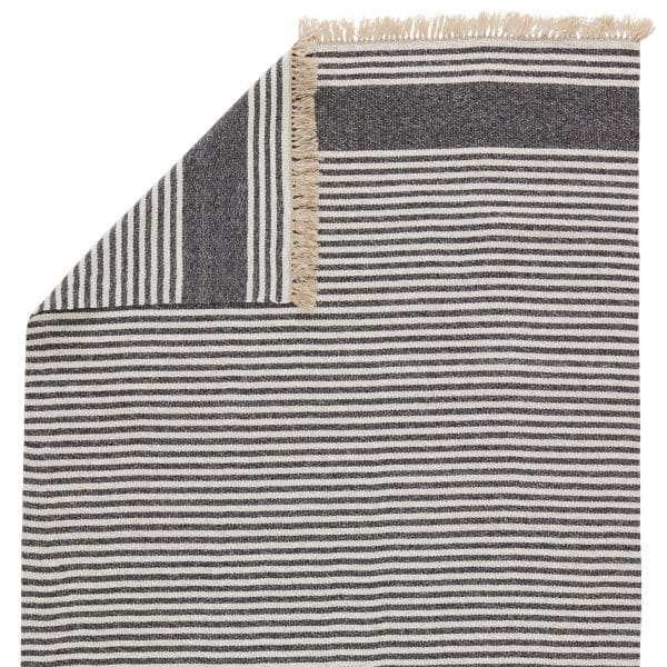 Vibe by  Strand Indoor/ Outdoor Striped Dark Gray/ Beige Area Rug (2'X3')