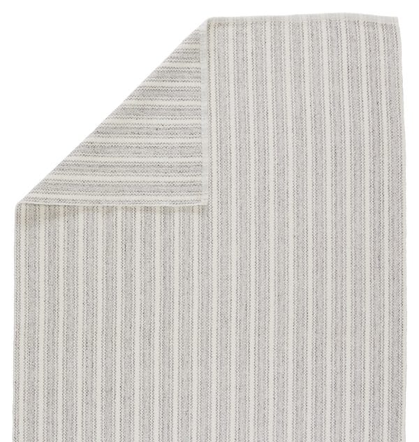 Elis Indoor/ Outdoor Striped Light Gray/ Ivory Area Rug (2'X3')