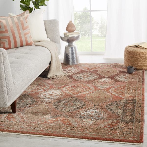Vibe by  Lia Medallion Rust/ Pink Area Rug (5'X7'6")