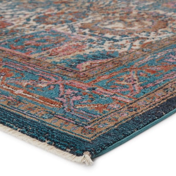 Vibe by  Romilly Oriental Teal/ Rust Area Rug (7'10"X11'1")