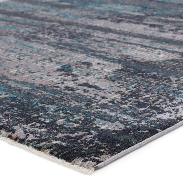 Vibe by  Aubra Abstract Teal/ Gray Runner Rug (2'6"X8')