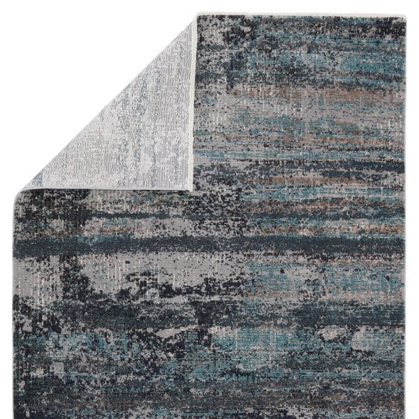Vibe by  Aubra Abstract Teal/ Gray Runner Rug (2'6"X8')