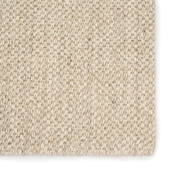 Naples Natural Solid White/ Taupe Runner Rug (2'6"X8')