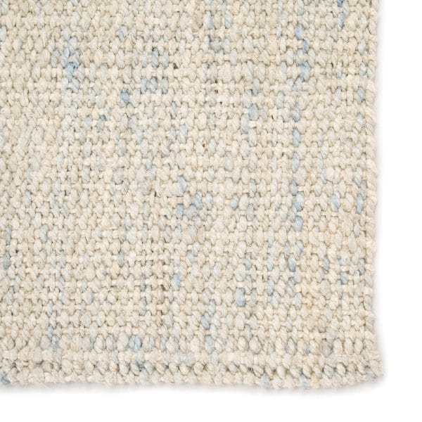 Bluffton Natural Solid Ivory/ Blue Area Rug (2'X3')