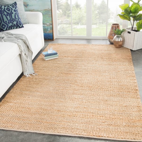 Poncy Natural Solid Tan Area Rug (8'X10')