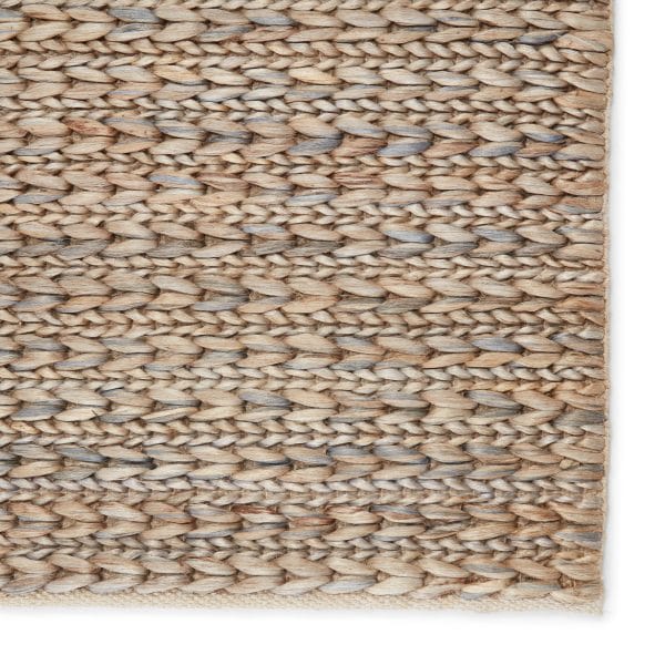Calista Natural Solid Blue/ Light Gray Area Rug (5'X8')