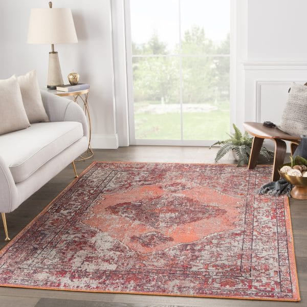 Romina Medallion Red/ Pink Area Rug (4'X5'8")