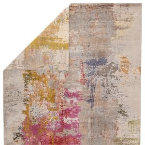 Kavi by  Neev Hand-Knotted Abstract Multicolor/ Gray Area Rug (8'X10')