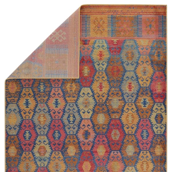 Vibe by  Eaven Tribal Gold/ Blue Area Rug (7'6"X9'6")
