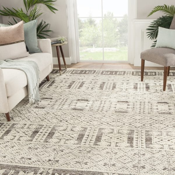 Origins Hand-Knotted Tribal Ivory/ Gray Area Rug (9'X13')