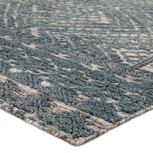Prentice Hand-Knotted Geometric Blue/ Ivory Area Rug (5'X8')