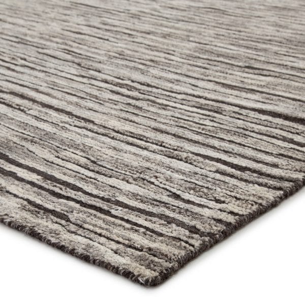 Ramsay Hand-Knotted Striped Dark Gray/ Ivory Area Rug (8'X10')