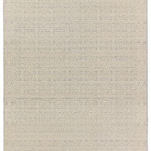 Ria Hand-Knotted Damask Cream/ Blue Area Rug (5'X8')