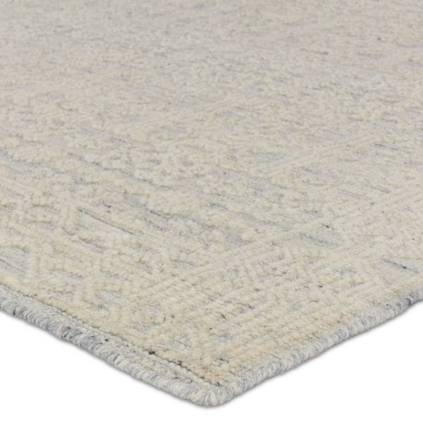 Ria Hand-Knotted Damask Cream/ Blue Area Rug (5'X8')