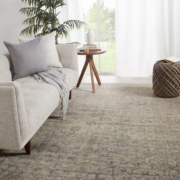 Camber Hand-Knotted Medallion Gray/ Cream Area Rug (6'X9')