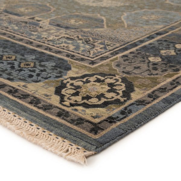 Jenny Jones by  Levant Hand-Knotted Medallion Blue/ Green Area Rug (5'X8')