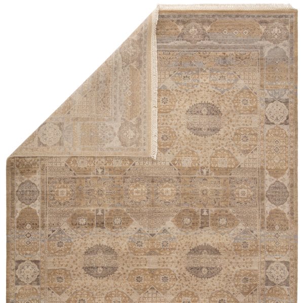 Jenny Jones by  Levant Hand-Knotted Medallion Beige/ Light Gray Area Rug (8'X10')