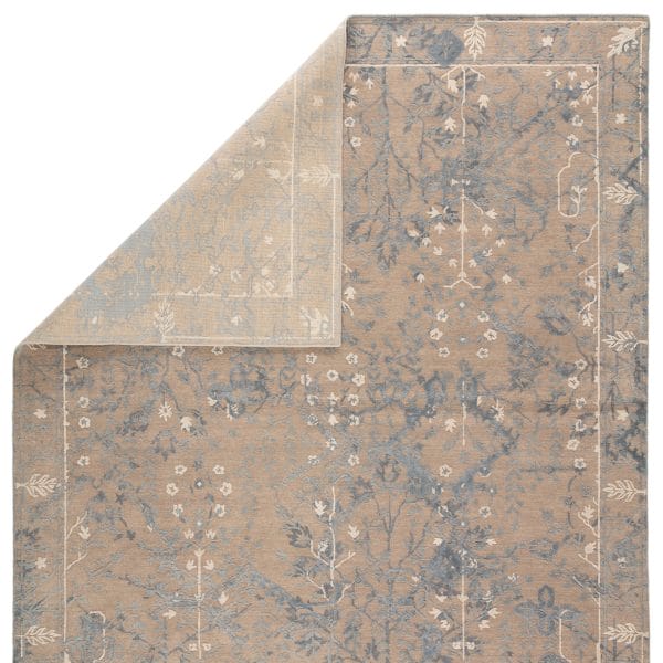 Jenny Jones by  Hamptons Hand-Knotted Floral Taupe/ Gray Area Rug (8'X10')