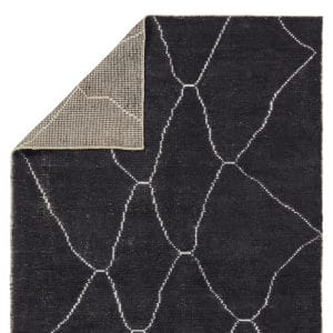 Carmine Handmade Geometric Dark Gray/ Blue Area Rug (5'X8')