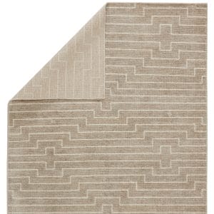Alloy Handmade Striped Light Taupe/ White Area Rug (5'X8')