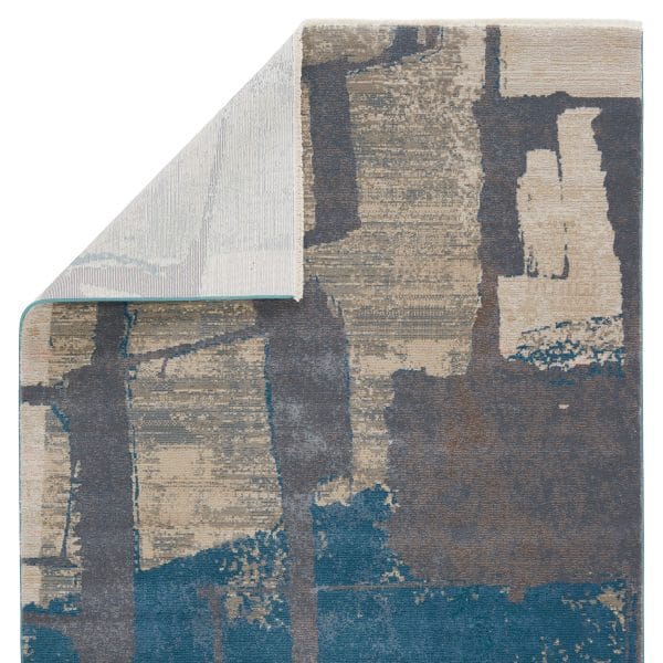 Nikki Chu by  Lehana Abstract Blue/ Gray Runner Rug (2'6"X8')