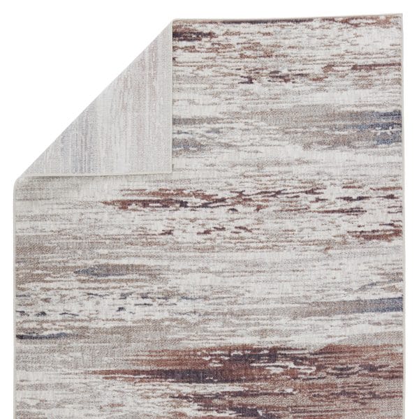 Vibe by  Oberon Abstract Light Gray/ Brown Runner Rug (3'X8')