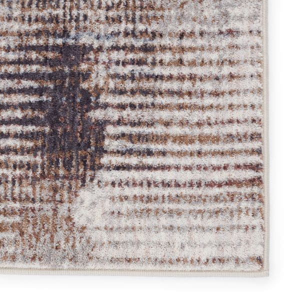 Vibe by  Sixton Abstract Light Gray/ Brown Runner Rug (3'X8')