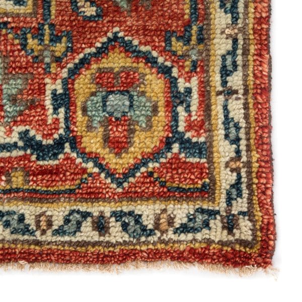 Willa Hand-Knotted Medallion Red/ Multicolor Area Rug (6'X9')
