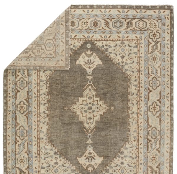 Farwell Hand-Knotted Medallion Blue/ Ivory Area Rug (8'X10')
