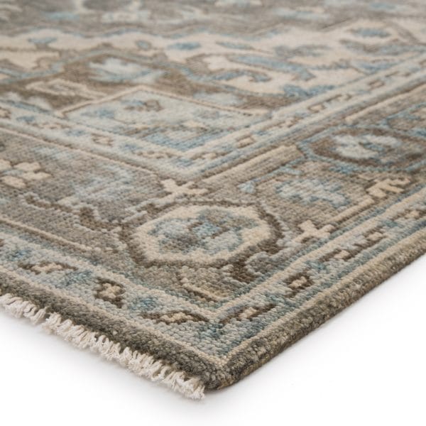 Willa Hand-Knotted Medallion Gray/ Blue Area Rug (6'X9')