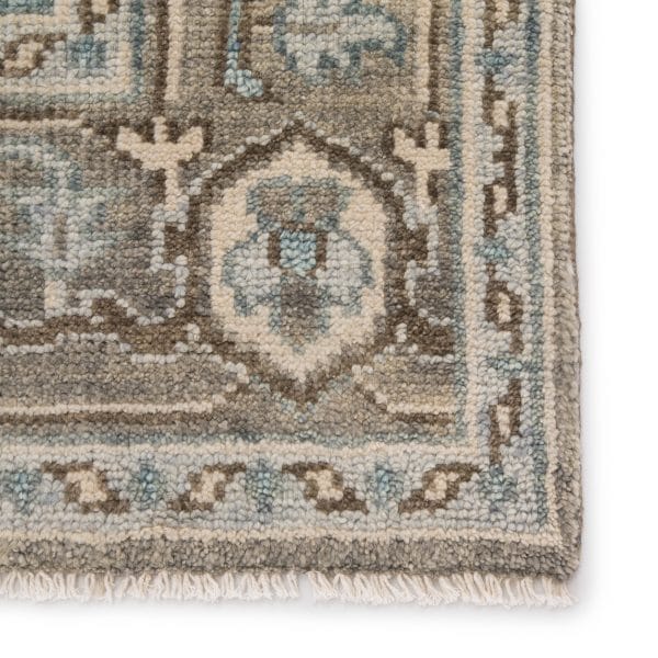 Willa Hand-Knotted Medallion Gray/ Blue Area Rug (6'X9')