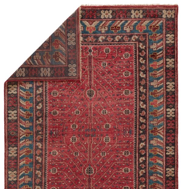 Donte Hand-Knotted Oriental Red/ Blue Area Rug (6'X9')