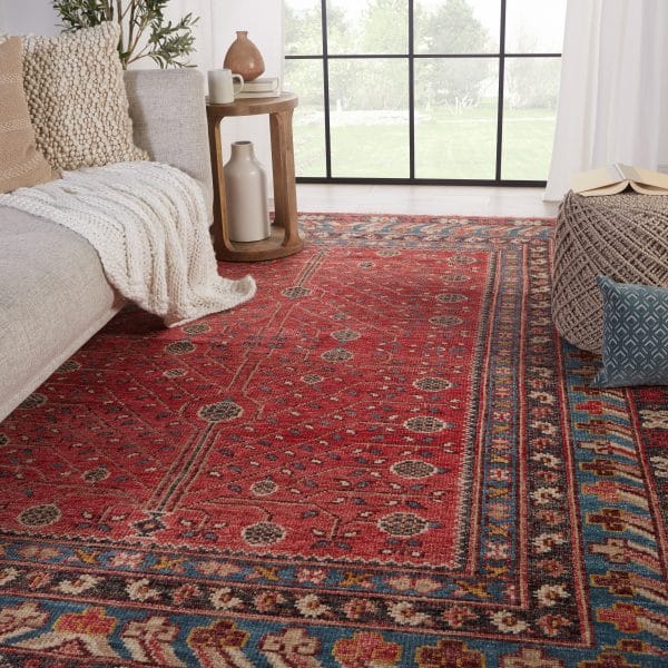 Donte Hand-Knotted Oriental Red/ Blue Area Rug (6'X9')