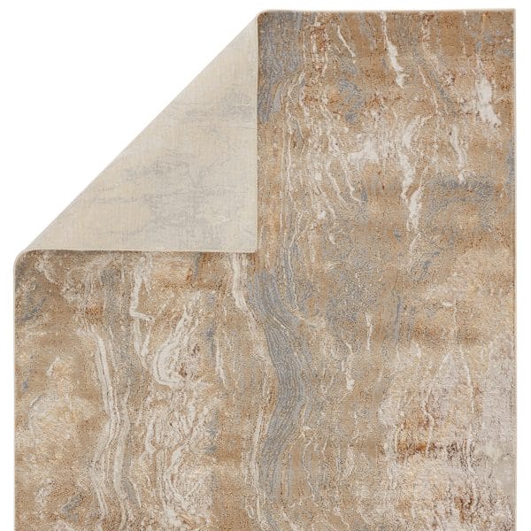 Vibe by  Druzy Abstract Gold/ Gray Runner Rug (2'2"X8')