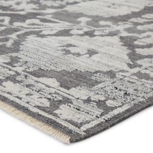 Riona Hand-Knotted Floral Gray/ White Area Rug (6'X9')