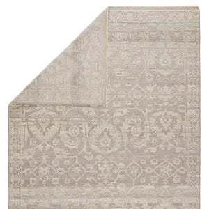 Ayres Hand-Knotted Floral Taupe/ Gray Area Rug (6'X9')