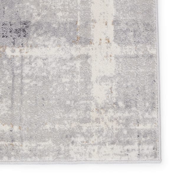 Vibe by  Lavato Abstract Light Gray/ Cream Runner Rug (3'X8')