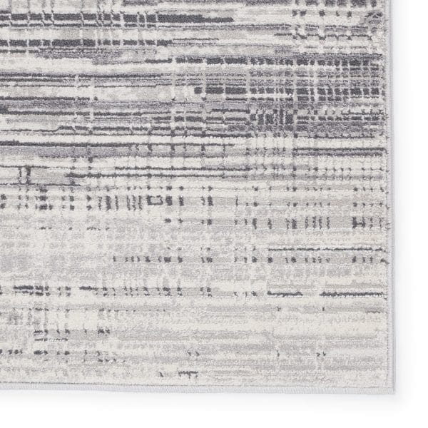 Vibe by  Zesiro Abstract Gray/ Ivory Runner Rug (3'X8')